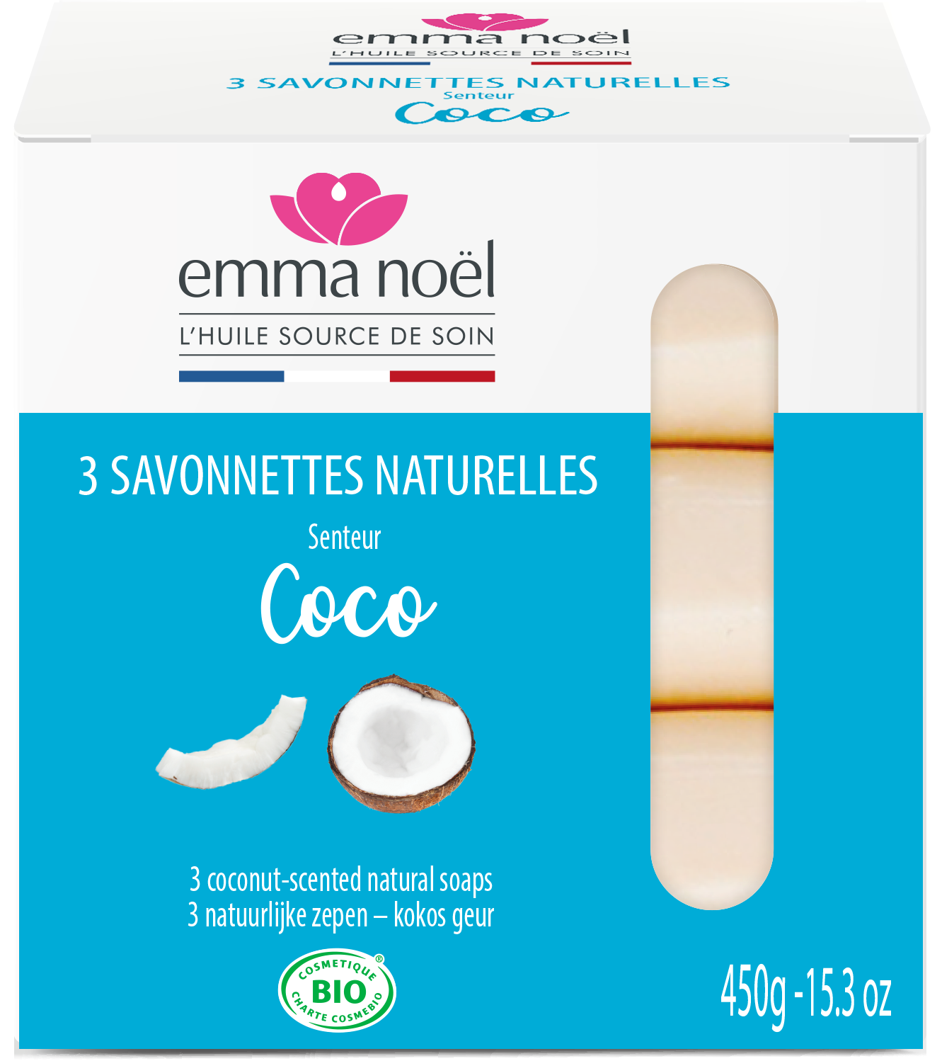 Savonnettes coco bio - 3 x 150 g
