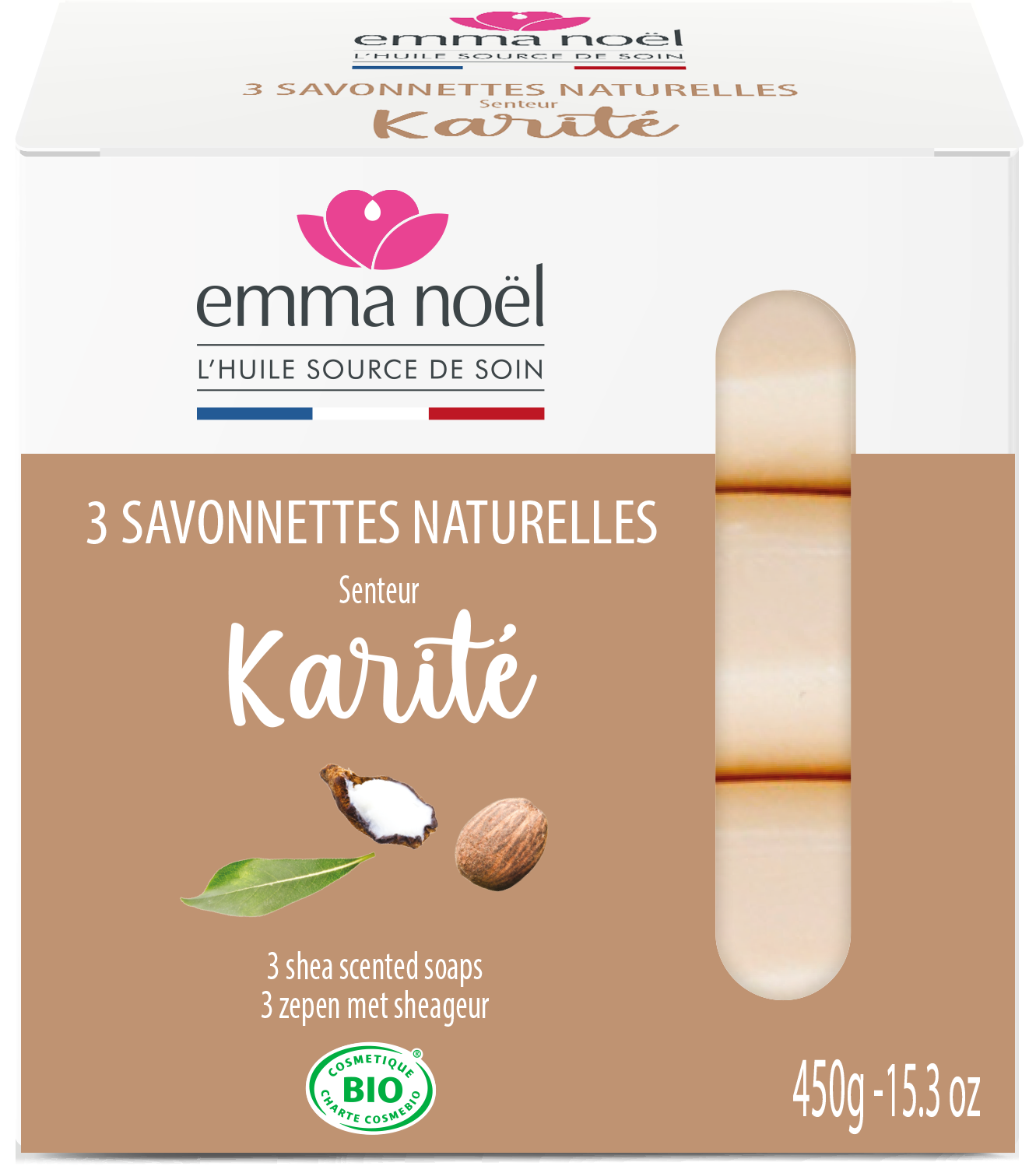 Savonnettes karité bio - 3 x 150 g