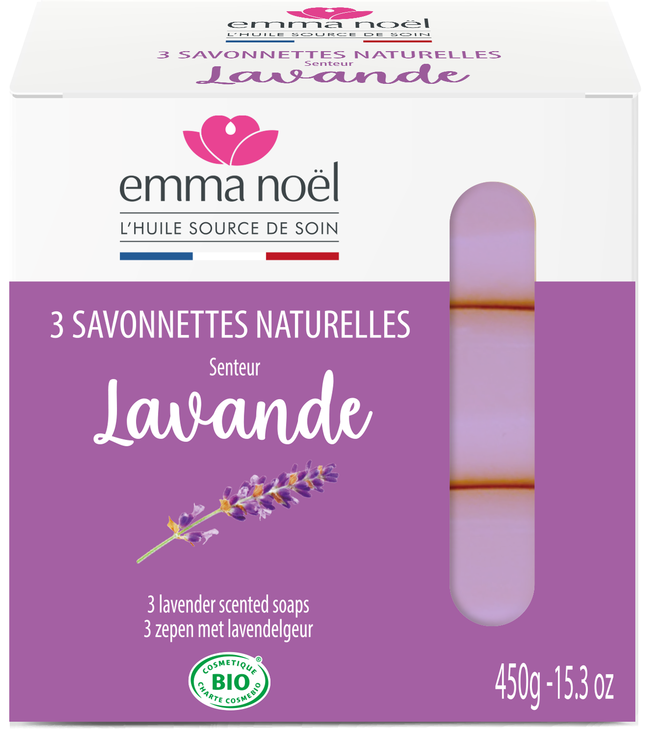 Savonnettes lavande bio - 3 x 150 g