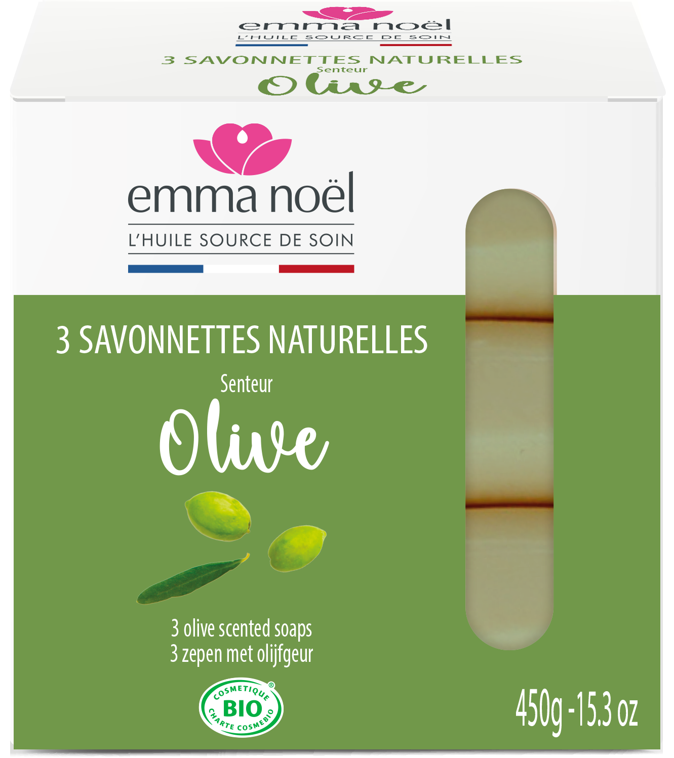 Savonnettes olive bio - 3 x 150 g