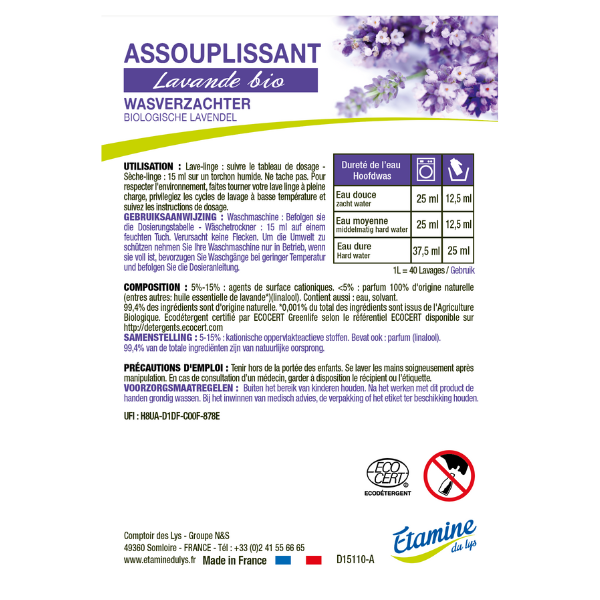 Etiquettes pour l'assouplissant lavande (rouleau) - x 50
