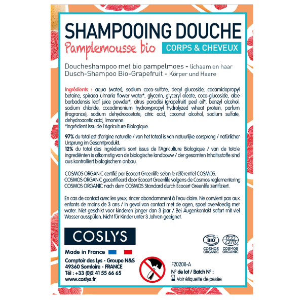 Etiquettes pour le shampoing douche pamplemousse  (rouleau) - x 50