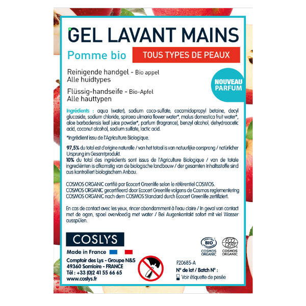 Etiquettes pour le gel lavant mains pomme (rouleau) - x 50