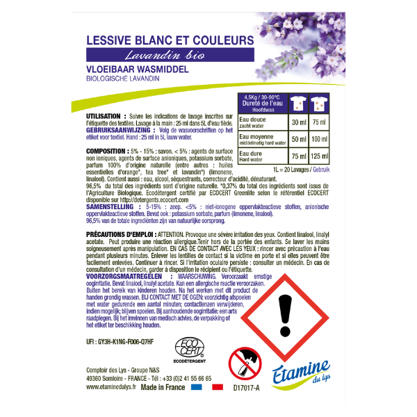 Etiquettes pour la lessive lavandin (rouleau) - x 50