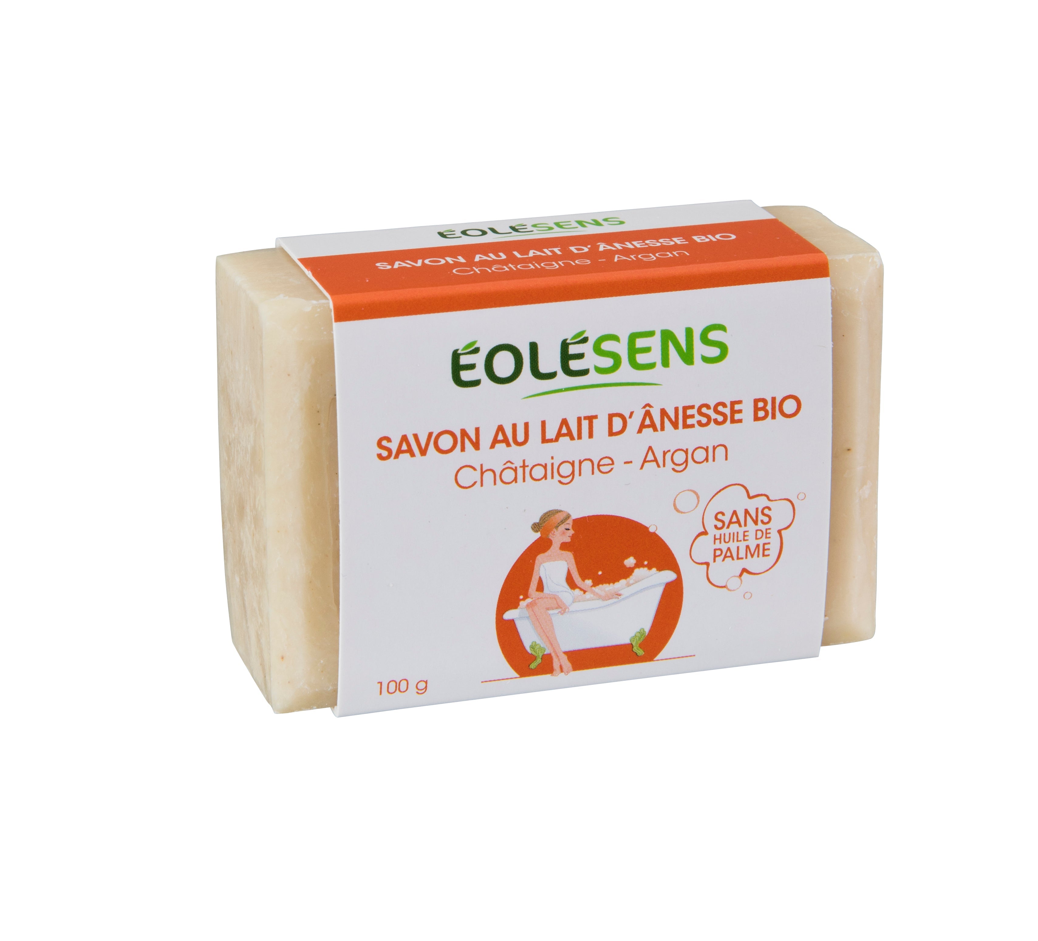 Savon lait d'ânesse châtaigne bio - 100 g