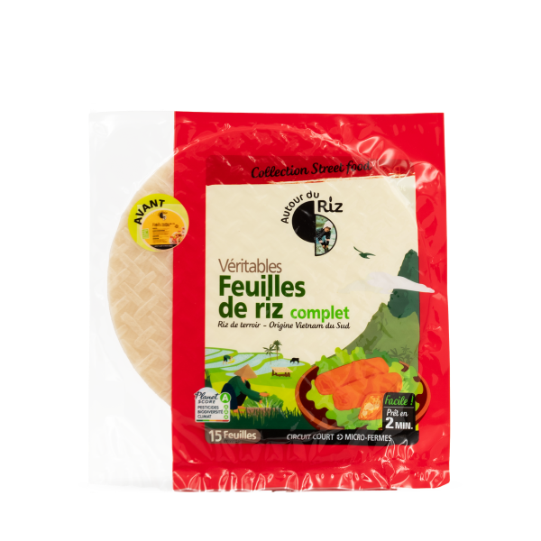 Feuilles de riz complet bio (diamètre 22cm) (origine Vietnam) - 150 g