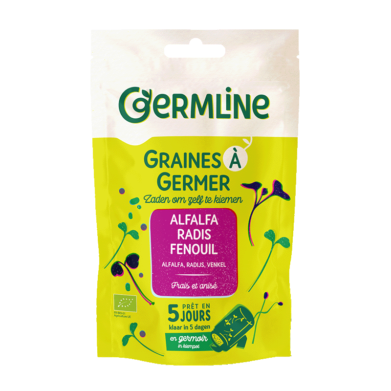 Graines à germer alfalfa - radis - fenouil bio (origine France) - 150 g