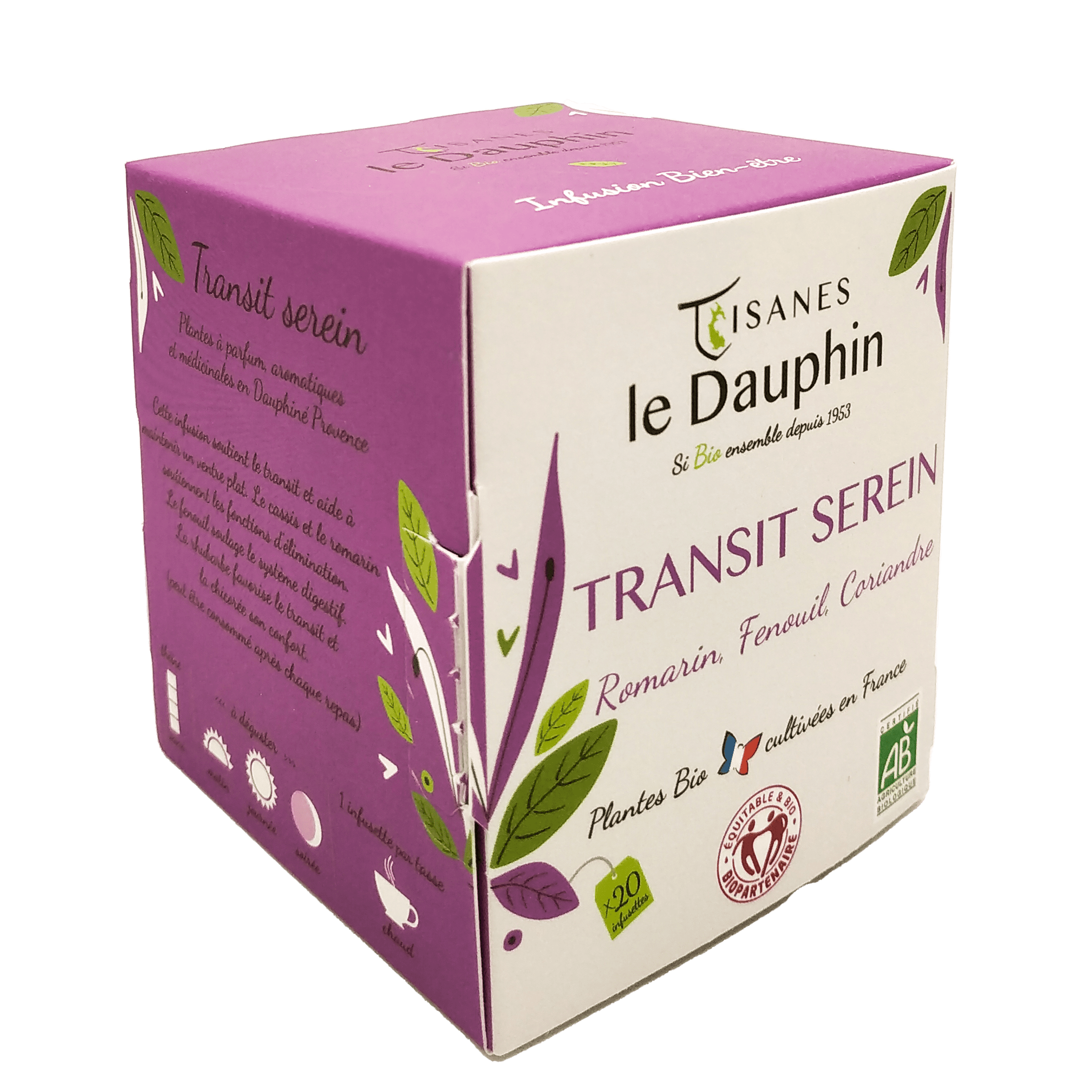 Infusion bio transit serein origine france - 20 infusettes