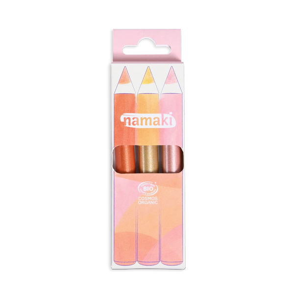 Kit 3 crayons de maquillage pailletés (rayon de soleil)