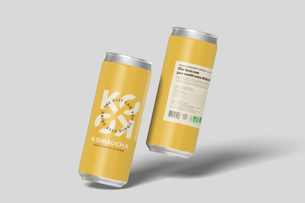 Kombucha bio gingembre citron (origine France) - canette 25cL x 12
