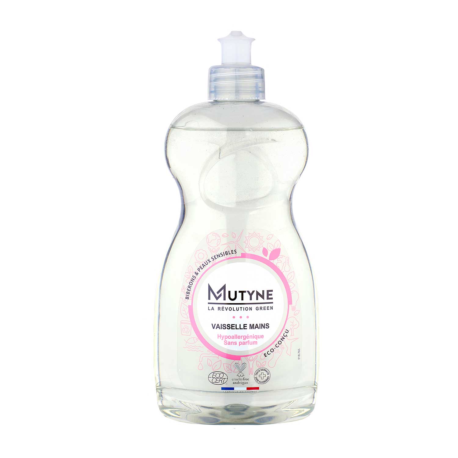 Liquide vaisselle ecocert hypoallergénique sans parfum - 500 mL