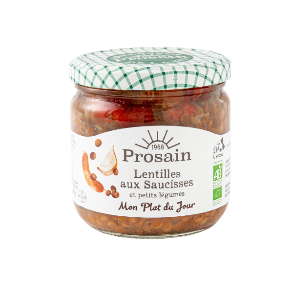 Lentilles saucisses cuisinés aux petits légumes bio - 360 g