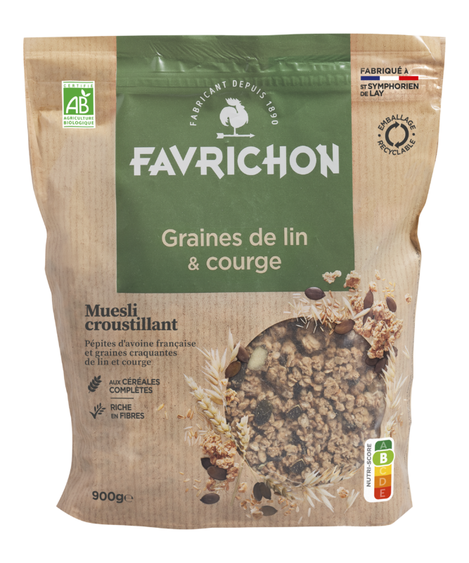 Muesli croustillant graines de lin & courges - 900 g