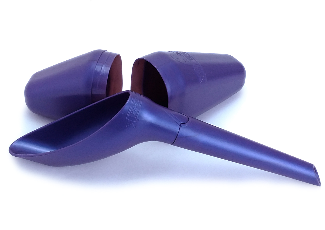 Pisse-debout réutilisable et compact violet nacré
