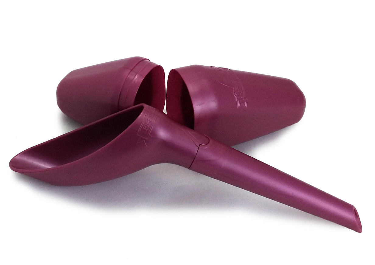 Pisse-debout réutilisable et compact rose nacré