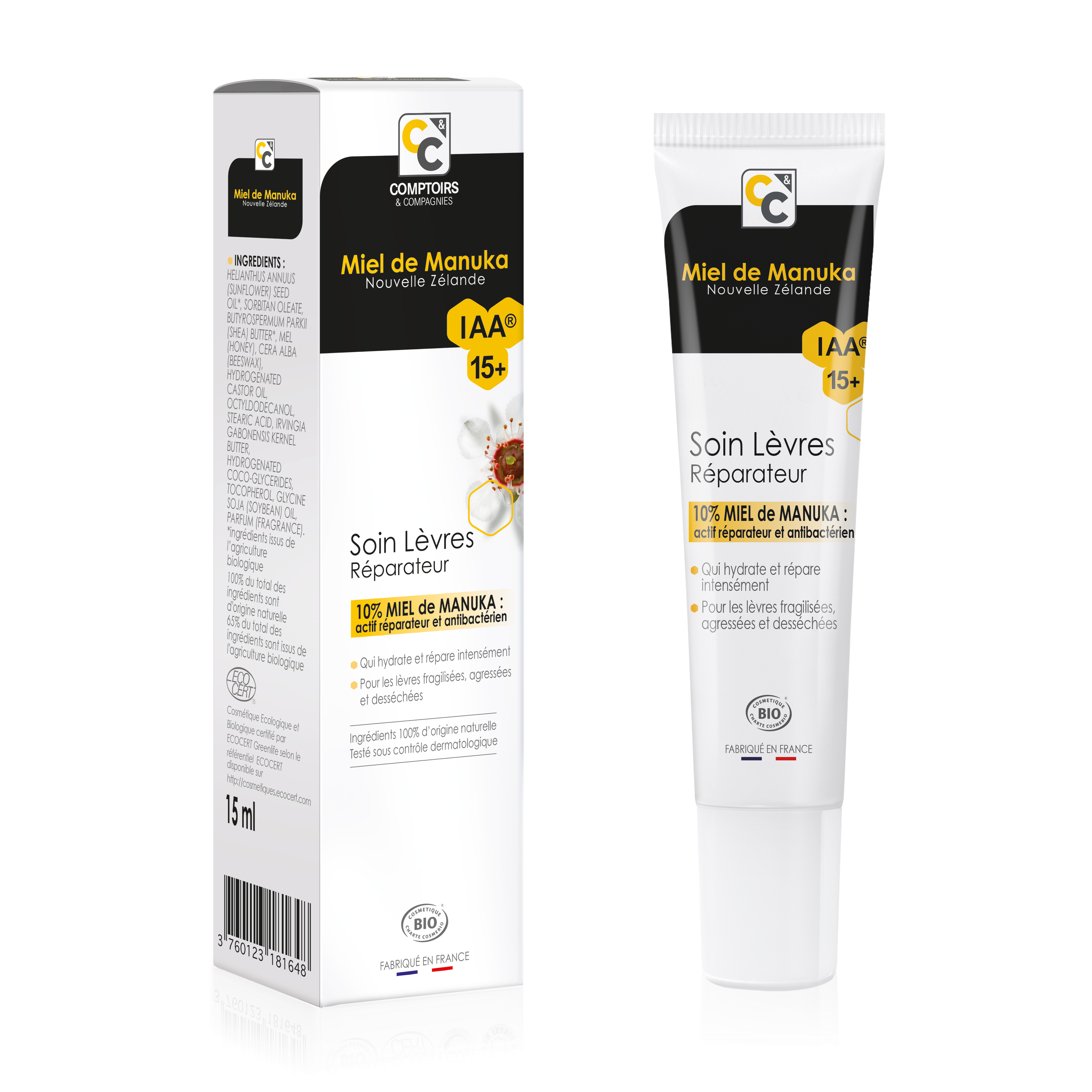 Soin lèvres réparation extrème 10 % miel de manuka iaa15+ - 15 ml