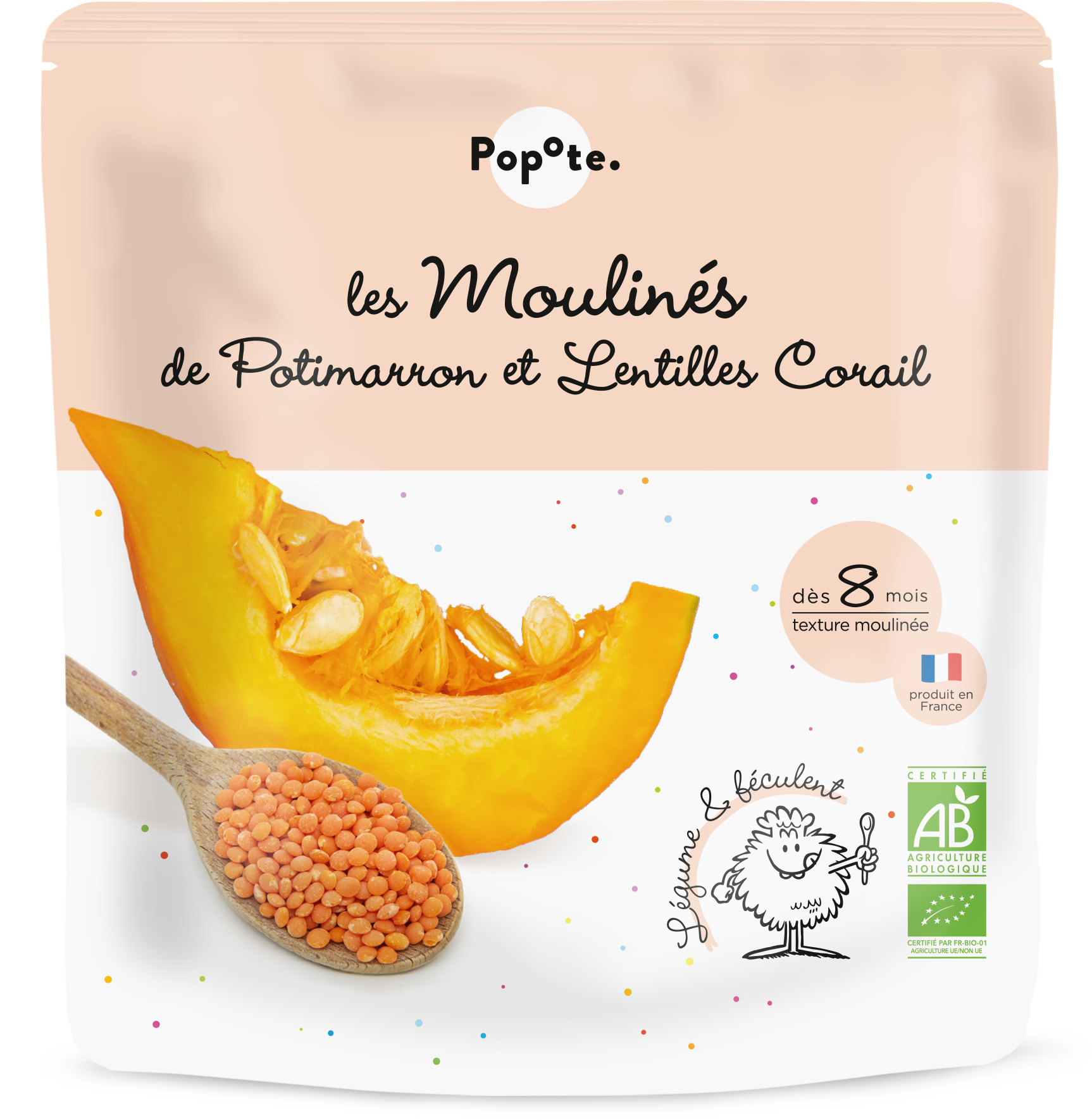 Les moulinés potimarron lentilles corail - 180 g