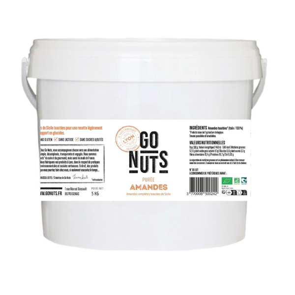 Purée d'amandes complètes toastées bio Vrac (origine Italie) - 5 kg