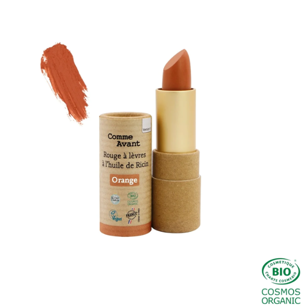 Rouge à lèvres à l'huile de ricin (orange ambré) - 4 g