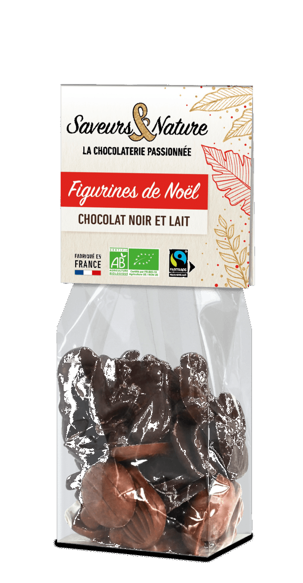 Sachet de figurines de noël de chocolat noir et lait - 150.0