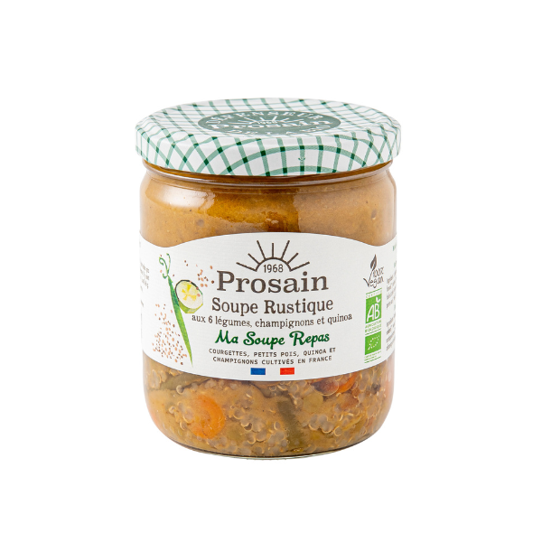 Soupe rustique aux 6 légumes, champignons et quinoa bio - vegan - 420 g