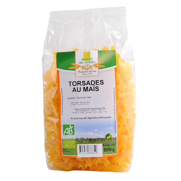 Torsades sans gluten à la farine de maïs bio - 500 g