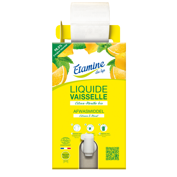 Liquide vaisselle ultra-dégraissant citron-menthe Vrac (bib nu) - 10 kg
