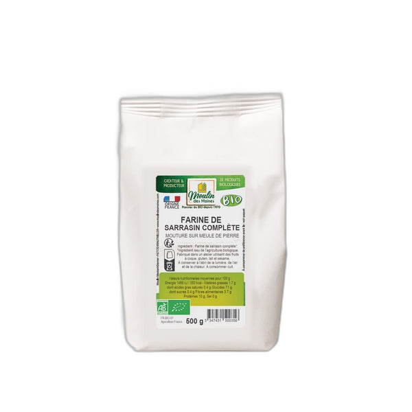 Farine de sarrasin complète meule de pierre bio (origine France) - 500 g