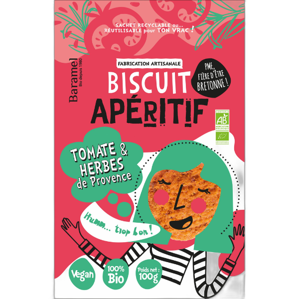 Biscuits apéritif tomates & herbes de provence bio - 100 g
