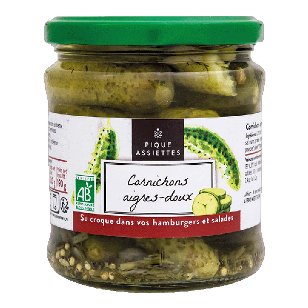 Cornichons aigres-doux bio - 190 g