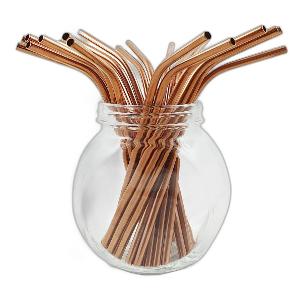 Pailles en inox or rose
