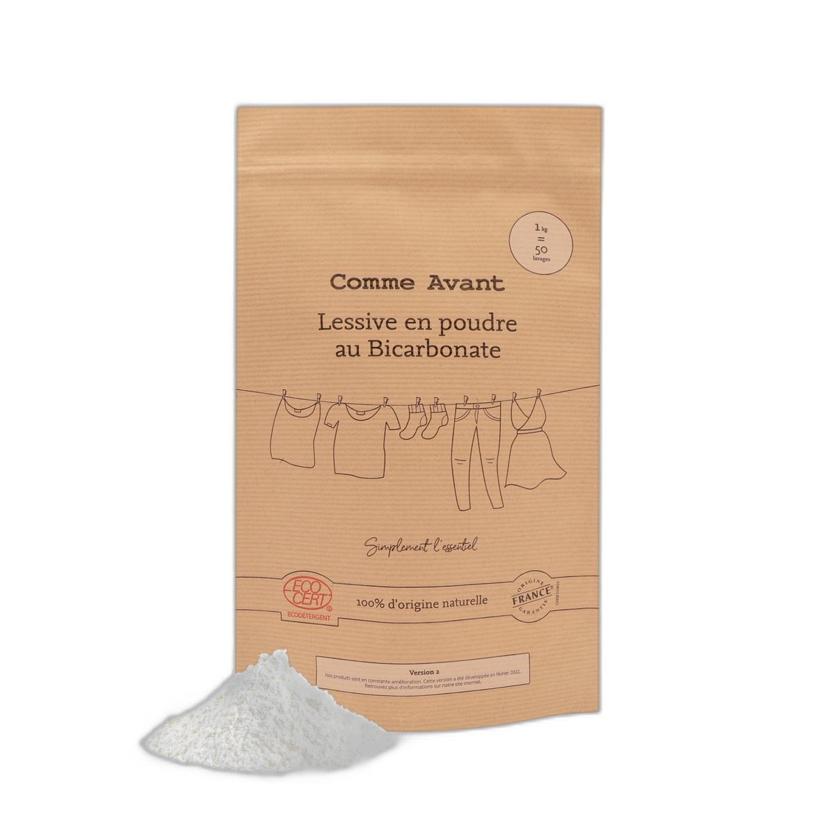 Lessive en poudre au bicarbonate - 1 kg