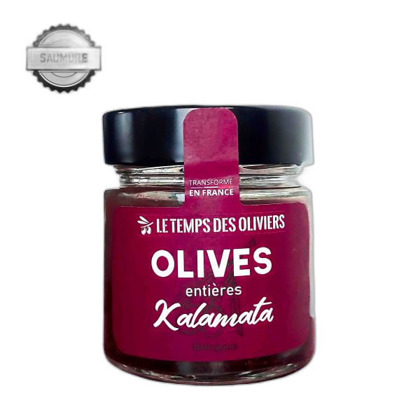 Olives kalamata bio entières (en saumure) (origine Grèce) - 120 g