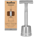 Rasoir de sûreté en métal + socle (argent)