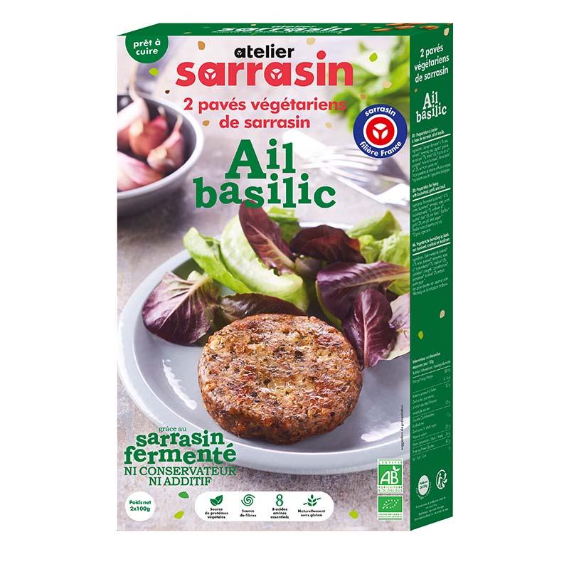 Pavés de sarrasin cuisiné ail/basilic bio