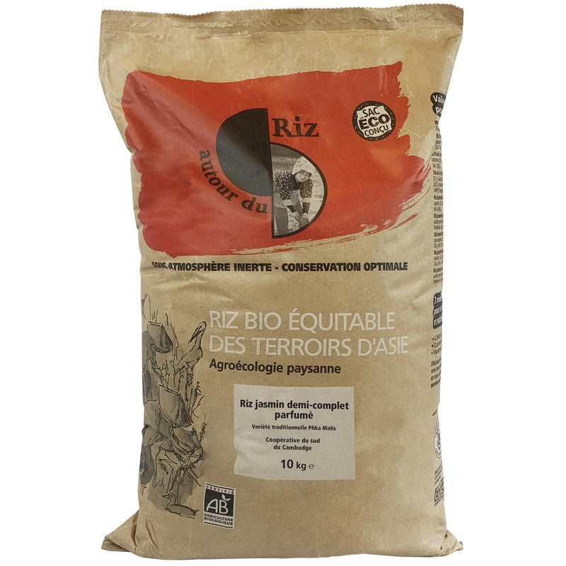 Riz jasmin demi complet bio équitable Vrac (origine Cambodge) - 10 kg