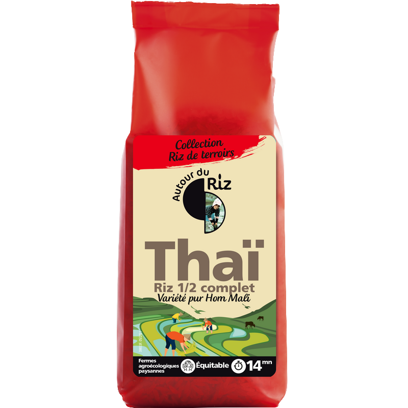 Riz thaï 1/2 complet bio sans gluten équitable (origine Thaïlande) - 500 g