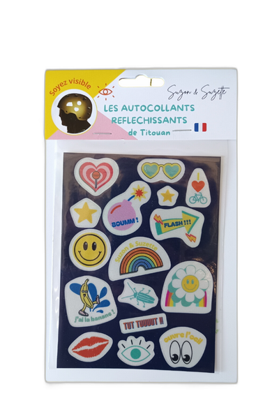 Autocollants réfléchissants fun - Plaquette de 16