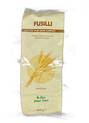 Fusilli demi complet origine italie - 500 g