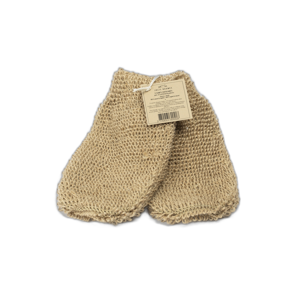 Paire de gants exfoliants en chanvre