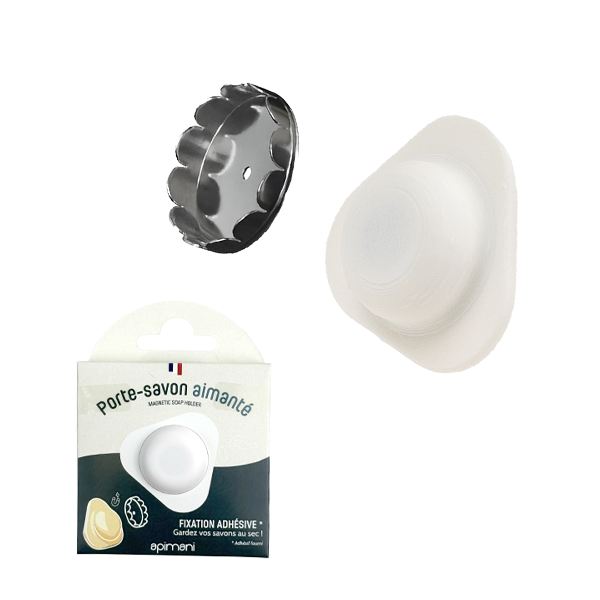 porte savon aimanté forme triangle (adhésif) blanc