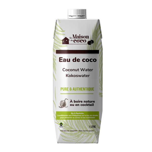 Eau de noix de coco nature bio (équitable) (origine Sri Lanka) - 1L
