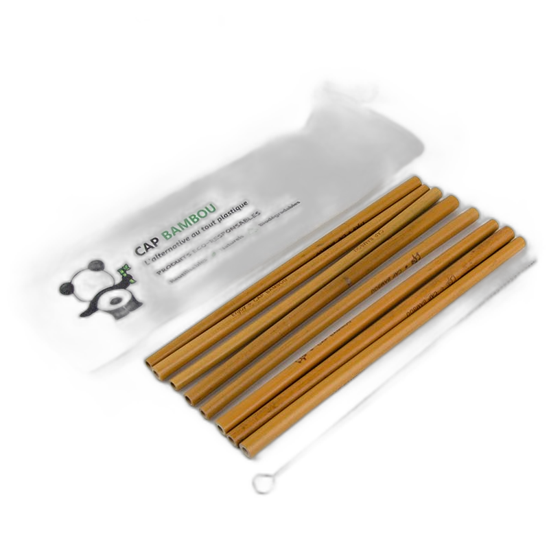 Kit pailles longues (8 pailles 20 cm + 1 goupillon)