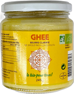 Ghee beurre clarifié origine france - 245 g