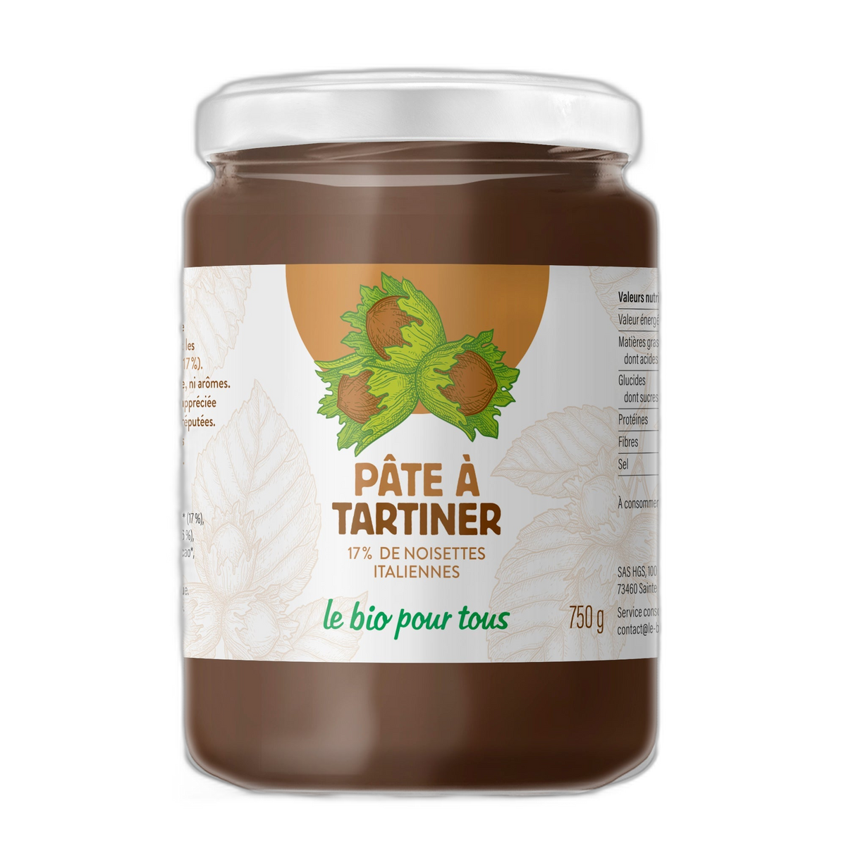 Pâte à tartiner 17% noisettes - 750 g