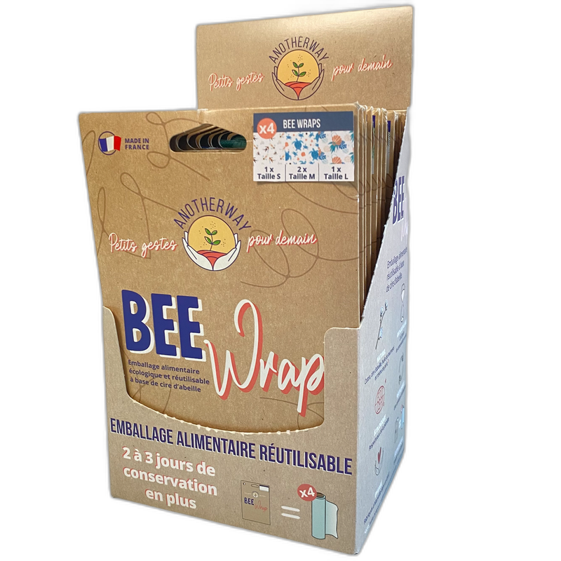 Pr√©sentoir d'emballages alimentaires bio oc√©an