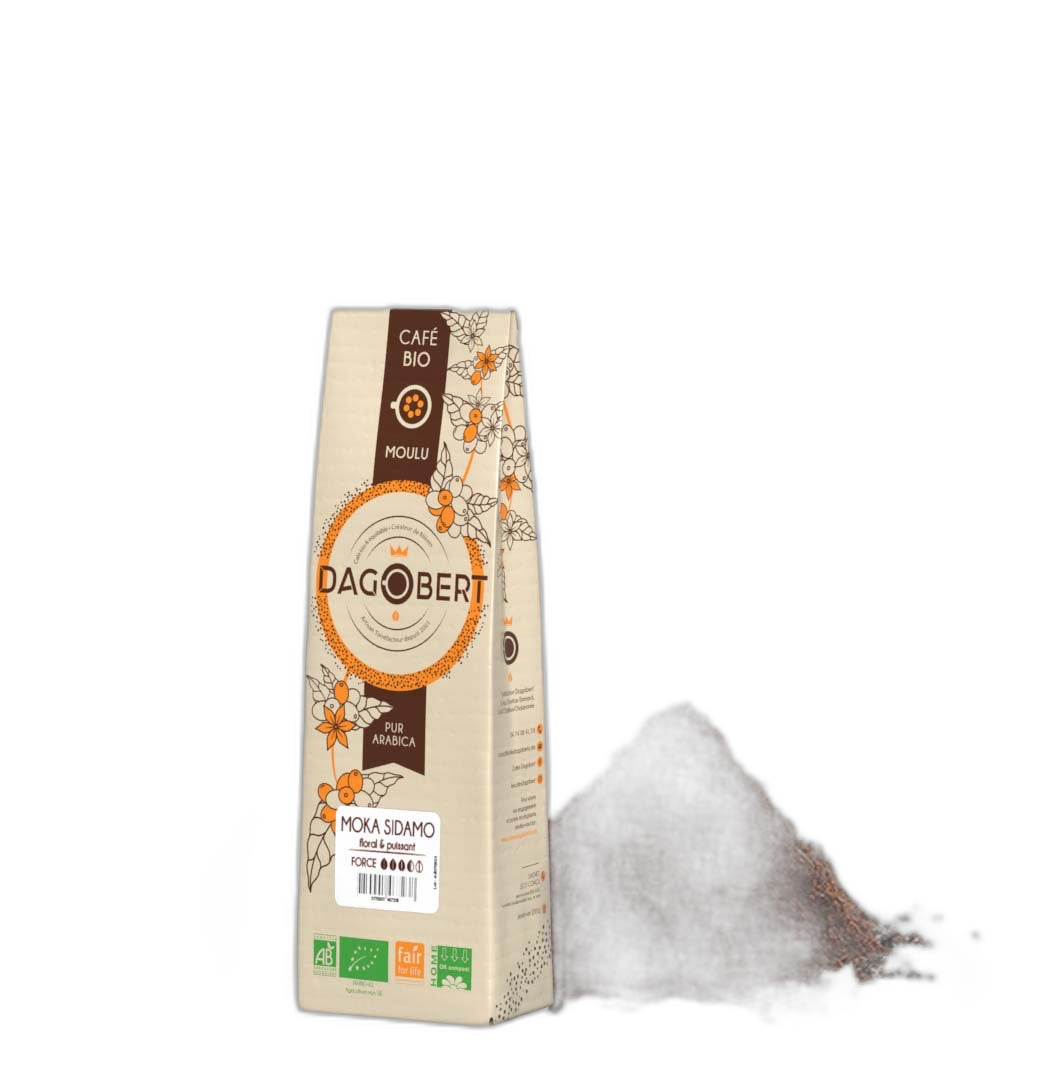 Moka sidamo 100% arabica, bio et equitable - moulu/filtre (origine Ethiopie) - 250 g