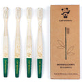 Brosse à dents adulte x4 poils souples gravées Cap Bambou
