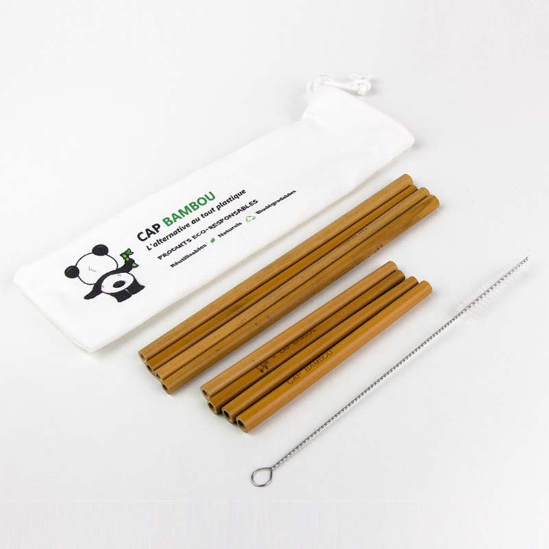 Kit pailles mix (4 pailles 20 cm + 4 pailles 13 cm + 1 goupillon)