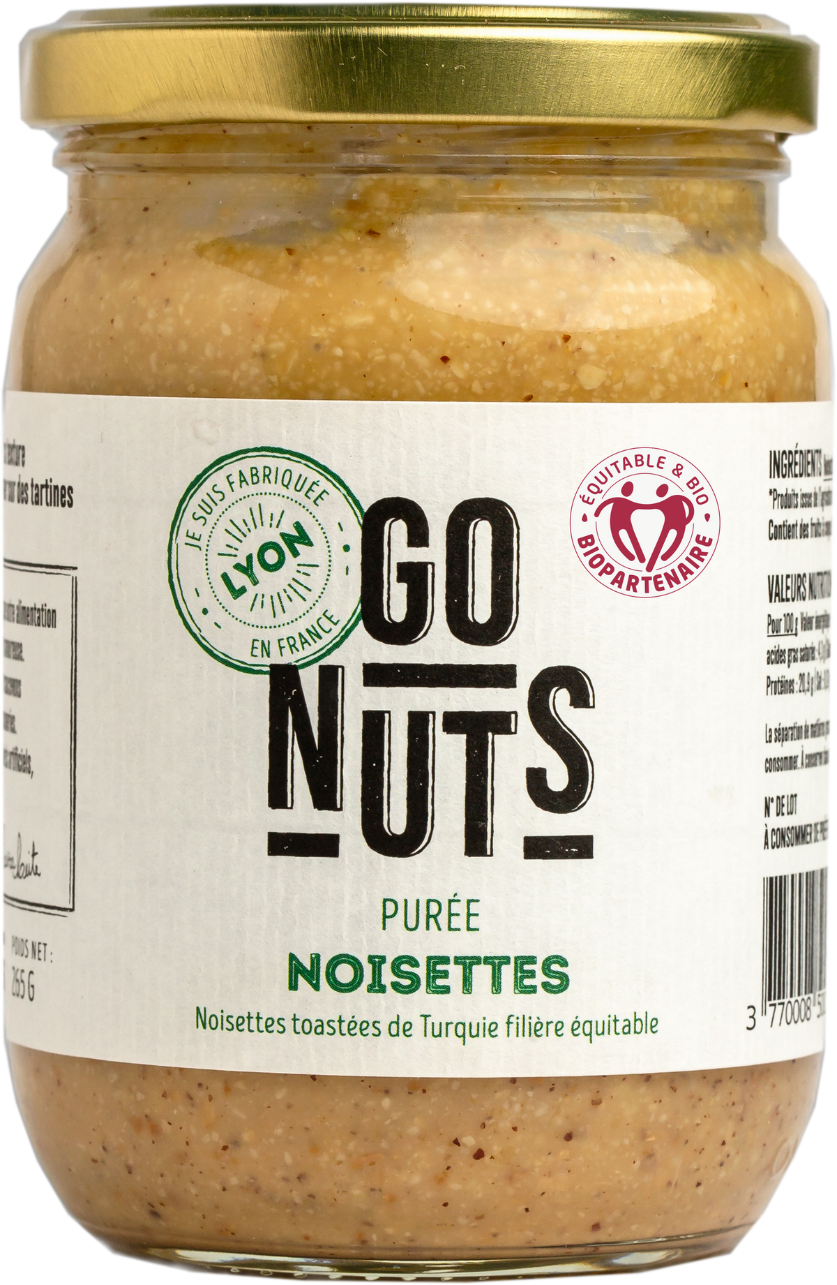 Purée de noisettes grillées bio (origine Turquie) - 265 g